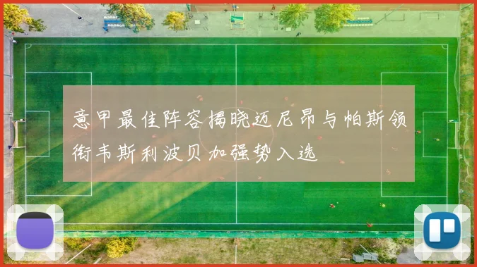 意甲最佳阵容揭晓迈尼昂与帕斯领衔韦斯利波贝加强势入选